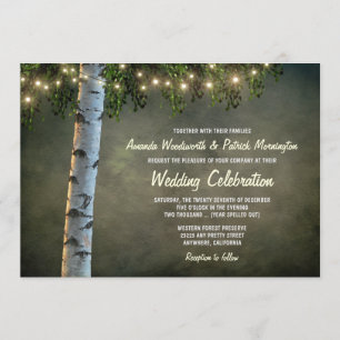 Invitations rustiques de mariage d'arbre d'écorce