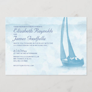 Invitations rustiques de mariage de bateau