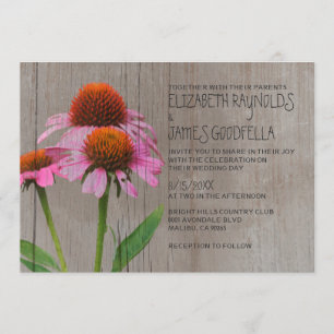 Invitations rustiques de mariage de Coneflower