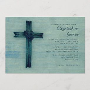 Invitations rustiques de mariage de croix de fer
