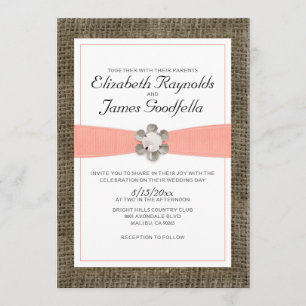 Invitations rustiques de mariage de dentelle et de