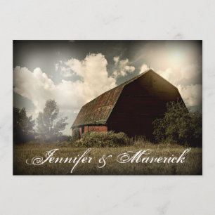 Invitations rustiques de mariage de grange de pays