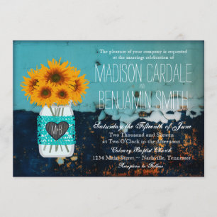 Invitations rustiques de mariage de maçon de