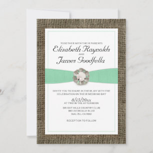 Invitations rustiques de mariage de perle