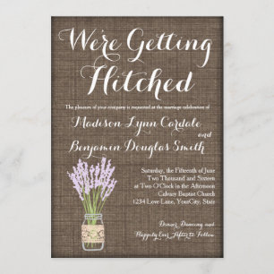 Invitations rustiques de mariage de pot de maçon