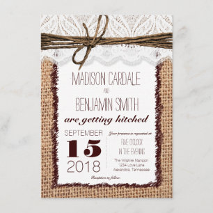 Invitations rustiques de mariage d'impression de
