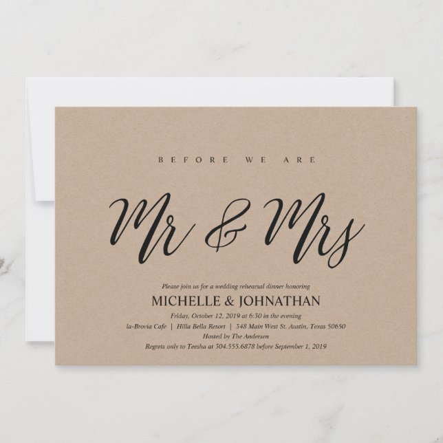 Invitations rustiques élégants de dîner de (Devant)