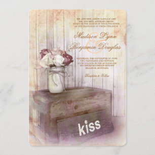 Invitations rustiques en bois de mariage