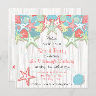 Invitations Seashell Beach Party