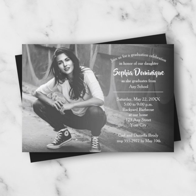 Invitations simples de la fête de graduation photo (Créateur téléchargé)