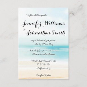 Invitations simples de mariage de destination de