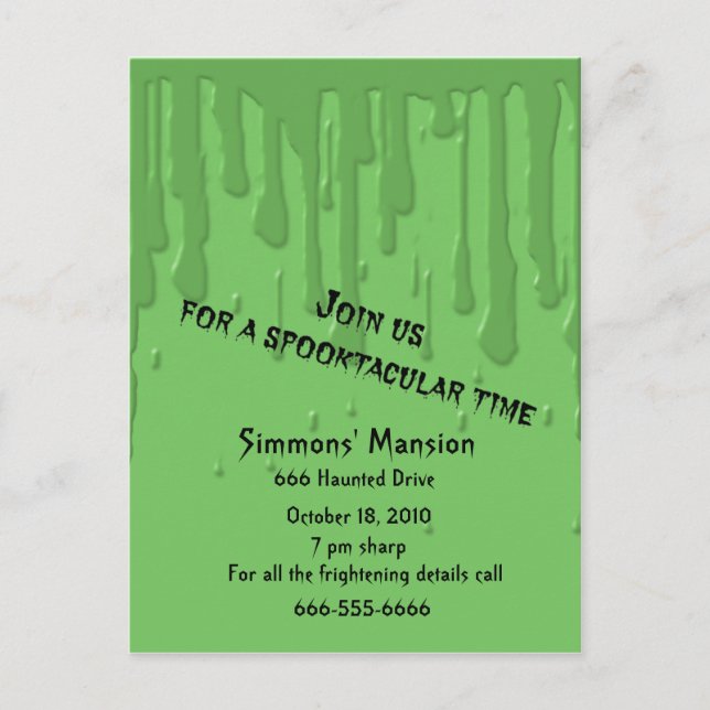 Invitations Slime Sèche (Devant)