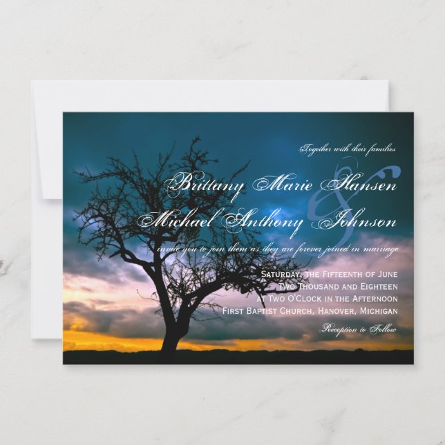Invitations solitaires de mariage campagnard de (Devant)