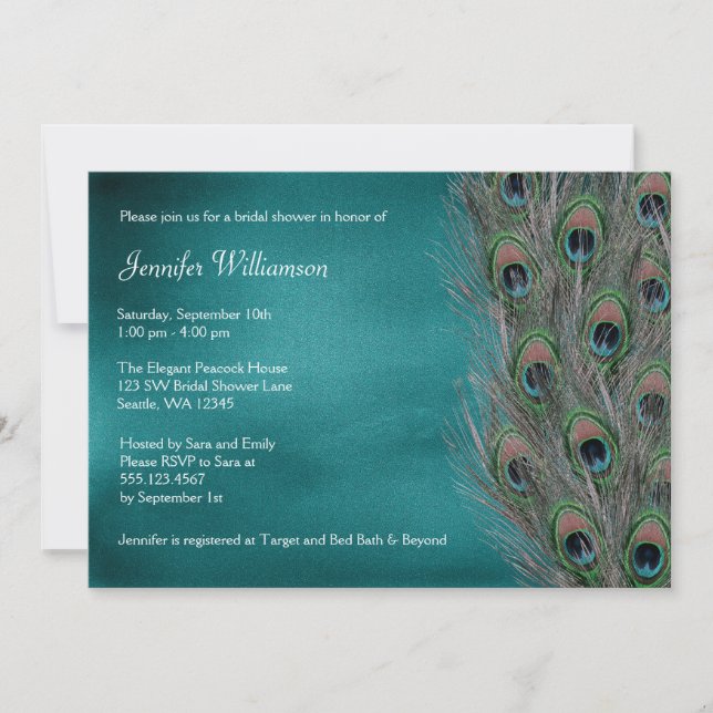 Invitations somptueuses de Fête de la mariée de (Devant)