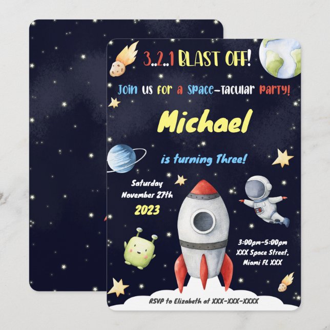 Invitations Spatiales (Devant / Derrière)