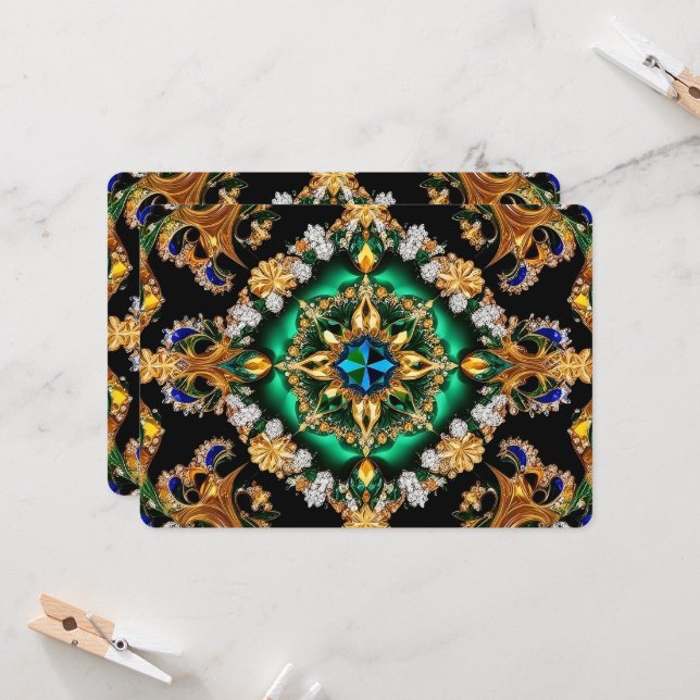 Invitations spéciales avec brésilien Colours Desig (Devant/Arrière en situation)