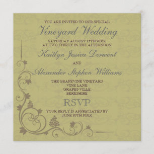 Invitations spéciales de mariage dans les vignoble