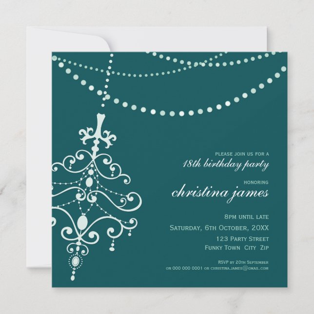 INVITATIONS SPÉCIAUX :: lustre + lumières 3SQ (Devant)