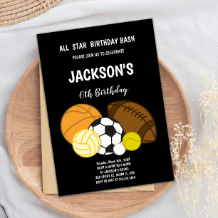 Invitations sportives noires