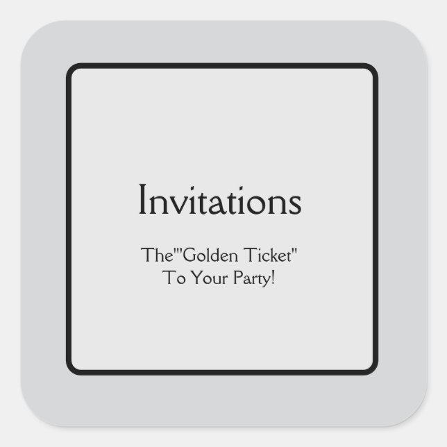Invitations Square Sticker (Front)