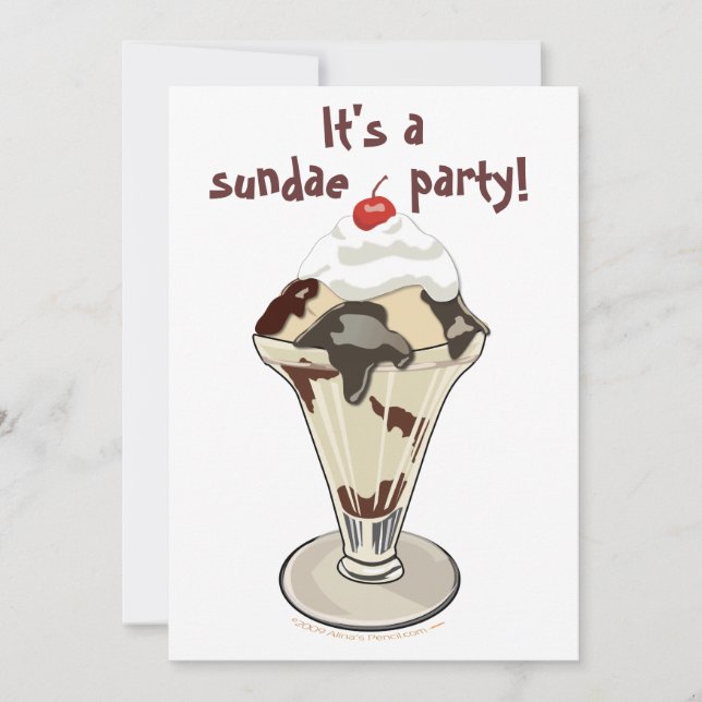 Invitations Sundae pour le parti Glace Cream (Devant)