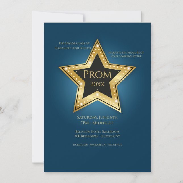 Invitations Super Star Prom (Devant)