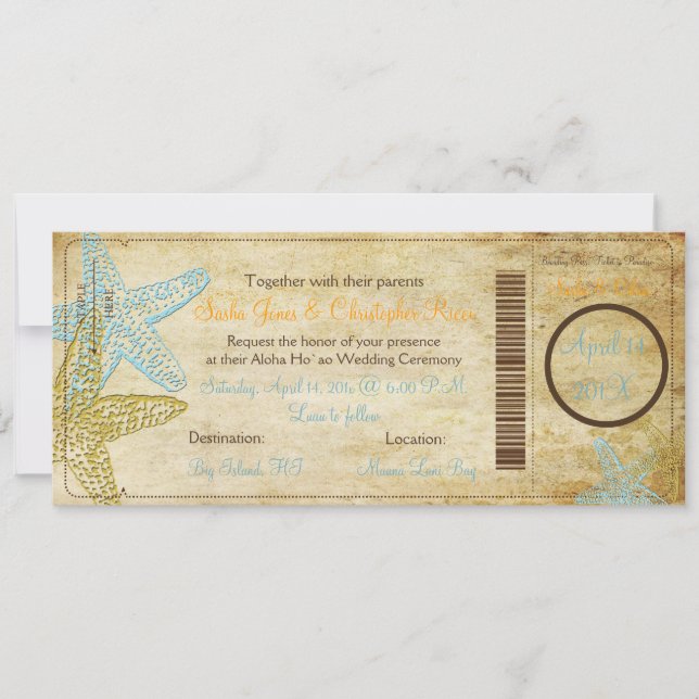 INVITATIONS SUR LE PASSAGE D'EMBARQUEMENT VINTAGE  (Devant)
