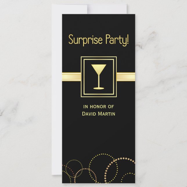 Invitations Surprise Party - Contemporary Tall (Devant)