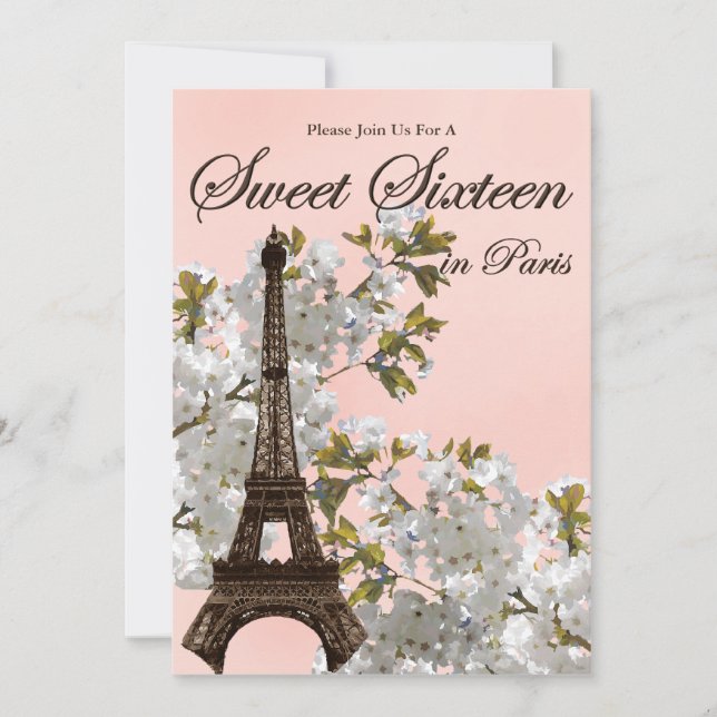 Invitations Sweets sixteens de Paris (Devant)