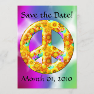 Invitations teintes par cravate de signe de paix