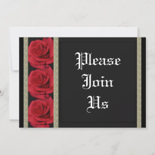 Invitations template - customizable red roses