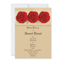 Invitations template - customizable red roses