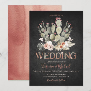 Invitations Terracota et Cactus Mariage Fiesta