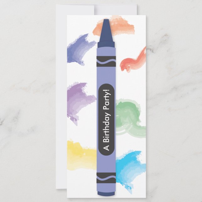 Invitations thématiques Crayon| Bleu (Devant)