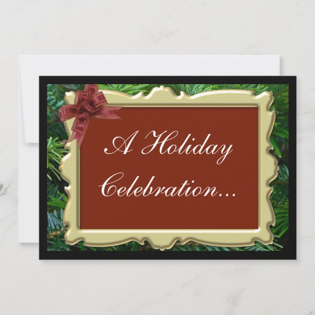 Invitations to Christmas Party, Luxurious Pine (Front)