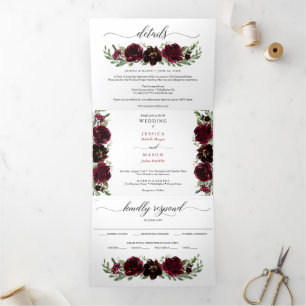 Invitations Tri-Fold du Mariage de automne Citroui