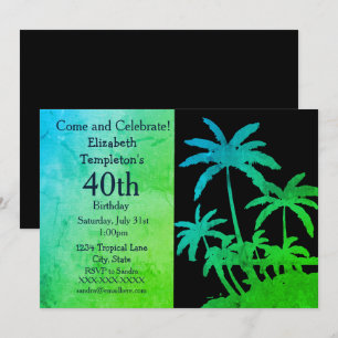 Invitations tropicales d'anniversaire d'été