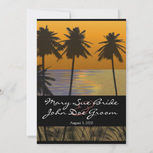 Invitations tropicales de mariage de plage