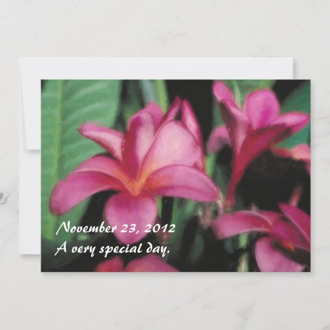 Invitations tropicales hawaïennes de Plumeria (Devant)