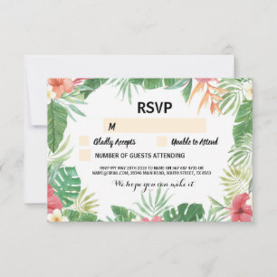 Invitations tropicaux de fleurs de cartes de