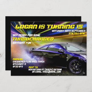 Invitations Turbochargé Street Racing Party