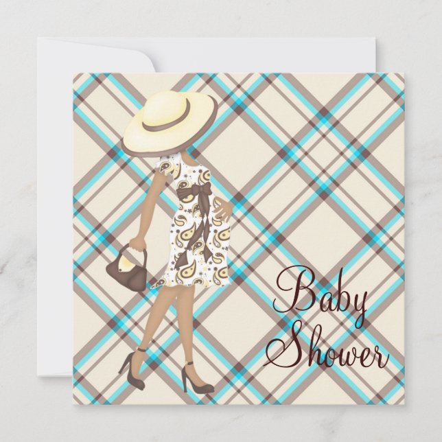 Invitations Turquoise Blue Baby Shower Invitations (Devant)