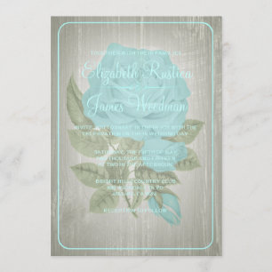 Invitations Turquoises de mariage floral