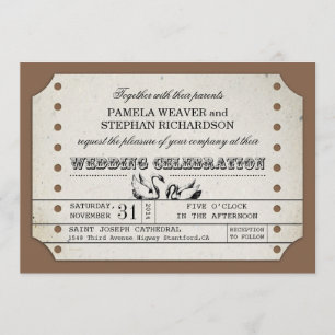 INVITATIONS TYPOGRAPHIQUES DU BILLET DE MARIAGE DE