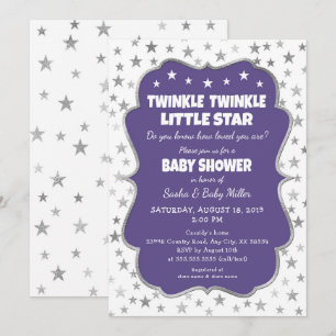 Invitations ultra violettes du Baby shower Twinkle