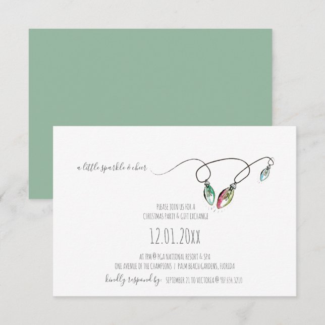Invitations uniques à Noël (Devant / Derrière)