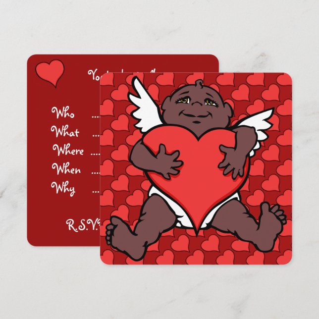 Invitations Valentine's Invitations Carte Africain (Devant / Derrière)