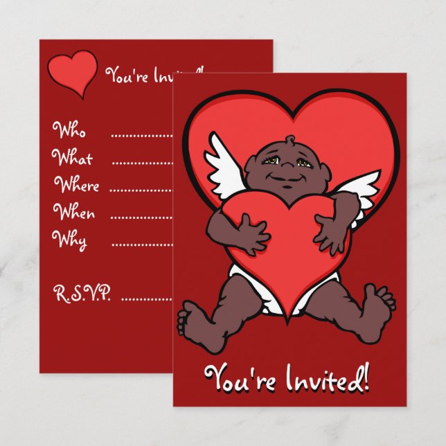 Invitations Valentine's Invitations Carte Africain (Devant / Derrière)