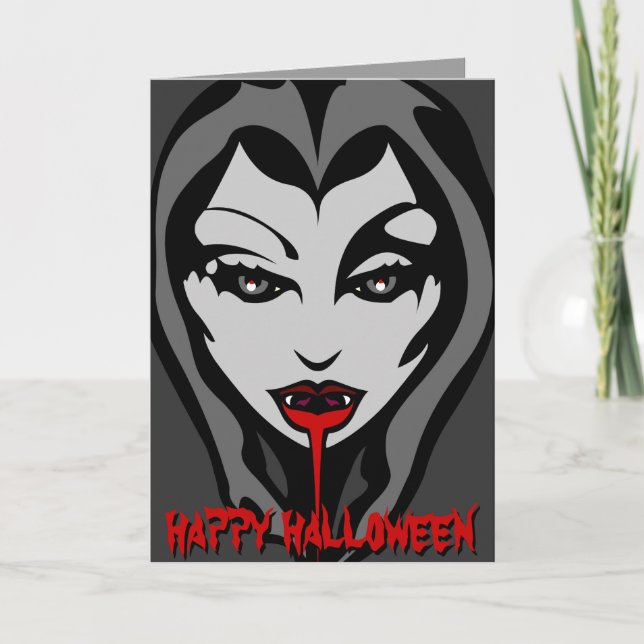 Invitations Vampire Party Personnalisées Cartes Ha (Devant)