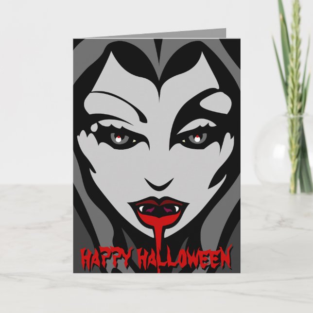 Invitations Vampire Party Personnalisées Cartes Ha (Devant)